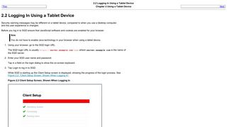 2.2 Logging In Using a Tablet Device - Oracle Docs