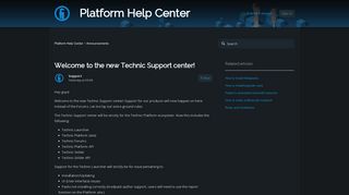 Welcome to the new Technic Support center! – Platform Help Center