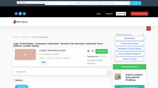 Login Technologies - Ameerpet, Hyderabad - Reviews, Fee Structure ...