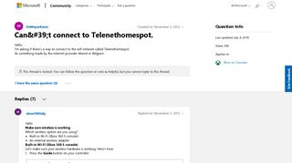 Can't connect to Telenethomespot. - Microsoft Community