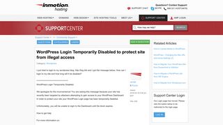 WordPress Login Temporarily Disabled to protect site from illegal ...