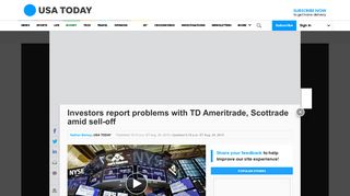 Investors report problems with TD Ameritrade, Scottrade amid sell-off