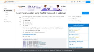 Login implementation using TestNG framework in webdriver - Stack ...