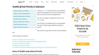 TestNG @Test Priority in Selenium - Guru99