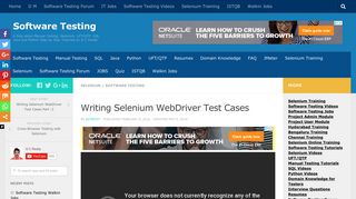 Writing Selenium WebDriver Test Cases - Software Testing - gcreddy