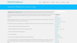 Selenium WebDriver script for login - PROTECHSKILLS