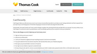 Card Security - Thomas Cook Cash Passport