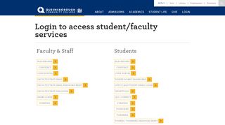 Login to access student/faculty services - Queens