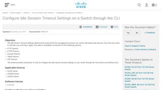 Configure Idle Session Timeout Settings on a Switch through the CLI ...