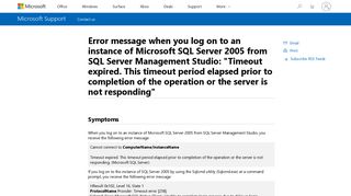 Error message when you log on to an instance of Microsoft SQL ...