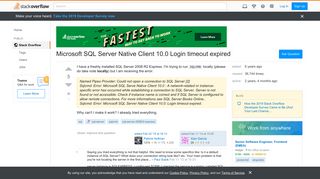 Microsoft SQL Server Native Client 10.0 Login timeout expired ...