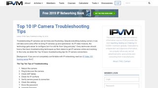 Top 10 IP Camera Troubleshooting Tips - IPVM.com