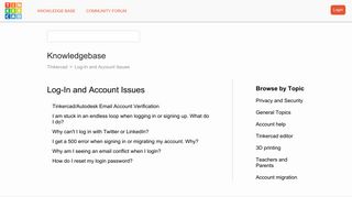 Log-In and Account Issues – Tinkercad