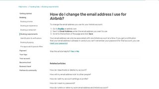 How do I change the email address I use for Airbnb? | Airbnb Help ...