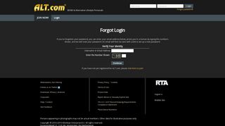 ALT.com - Forgot Login