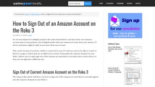 How to Sign Out of an Amazon Account on the Roku 3 - Solve Your Tech
