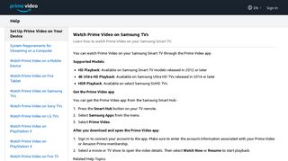 Watch Prime Video on Samsung TVs