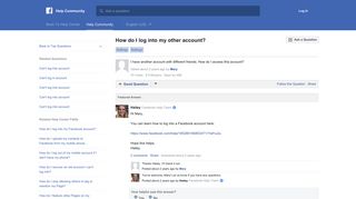 How do I log into my other account? | Facebook Help Community ...