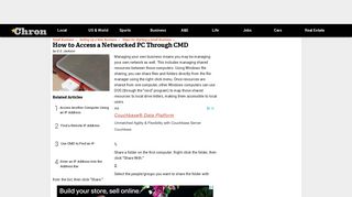 How to Access a Networked PC Through CMD | Chron.com