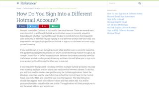 How Do You Sign Into a Different Hotmail Account? | Reference.com