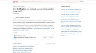 How to log into my hotmail account from another computer - Quora