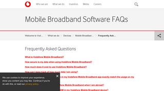 Frequently Asked Questions - Vodafone