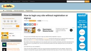 How to login any site without registration or signup - IMInfo.in