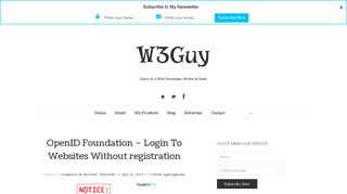 OpenID - Login To Websites Without registration - W3Guy