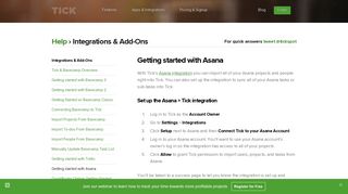 Getting started with Asana - Tick's Time Tracking
