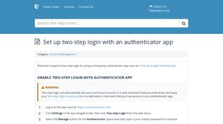 Set up two-step login with an authenticator app | Bitwarden Help ...