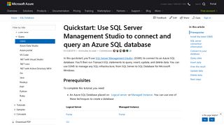 SSMS: Connect and query data in Azure SQL Database | Microsoft Docs