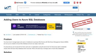 Adding Users to Azure SQL Databases - MS SQL Tips