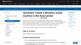 Quickstart - Create a Windows VM in the Azure portal | Microsoft Docs