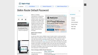 Belkin Router Default Password - The Tech-FAQ