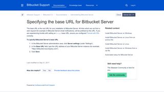 Specifying the base URL for Bitbucket Server - Atlassian Documentation