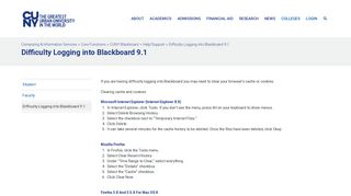 Difficulty Logging into Blackboard 9.1 – The City University of New ...