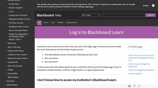 Log in to Blackboard Learn | Blackboard Help