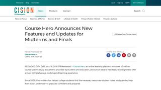Course Hero Announces New Features and Updates for Midterms and ...
