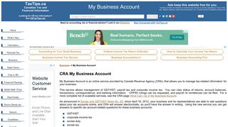 TaxTips.ca - Small Business - CRA's My Business Account - online ...