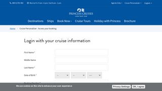 Cruise Personalizer - Access your booking | www.princesscruises.de