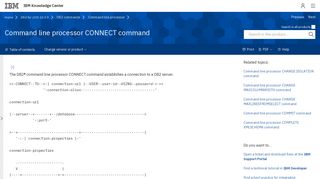 DB2 10 - Commands - Command line processor CONNECT command