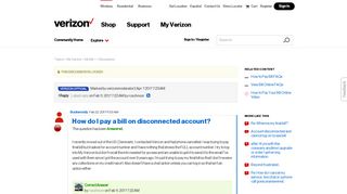 How do I pay a bill on disconnected account? | Verizon Community