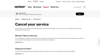 Cancel or Suspend Verizon Service | Billing & Account