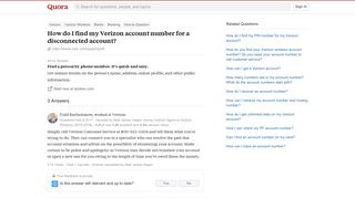 How to find my Verizon account number for a disconnected account ...