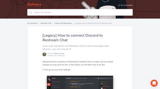 How to connect Discord to Restream Chat | Restream Help Center