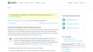Connect Kibana with Elasticsearch | Kibana User Guide [5.1] | Elastic