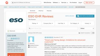 ESO EHR Reviews 2018 | G2 Crowd