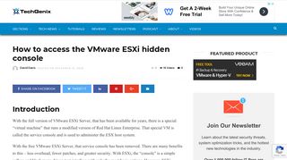 How to access the VMware ESXi hidden console - TechGenix