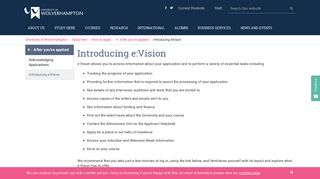 Introducing eVision - University of Wolverhampton