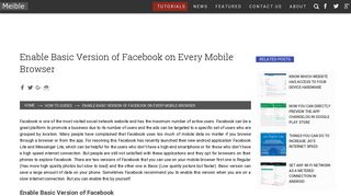 Enable Basic Version of Facebook on Every Mobile Browser | How to ...